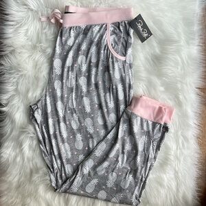 🆕 René Rofe Sleepwear Lounge Pants Pineapple and Hearts Design Size XL